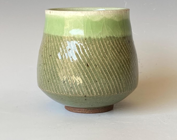 Apple Green Tea Cup, Handmade Ceramic Tea Cup TCAG5AGC36