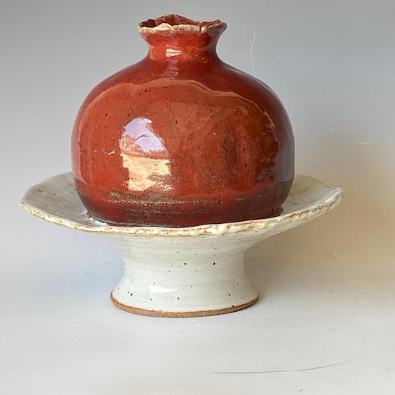 Handmade Ceramic pomegranate in Bowl, CVAP6PC22