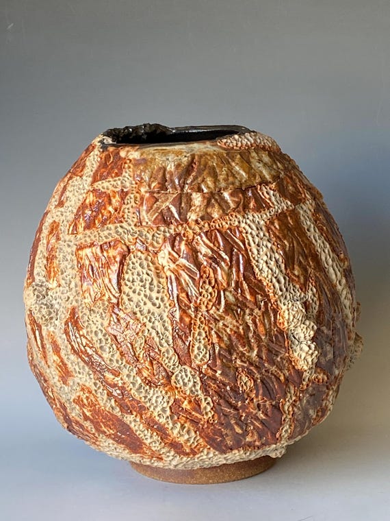 Deep Sea Coral , Handmade Ceramic Vessel, CVJL6MDS8