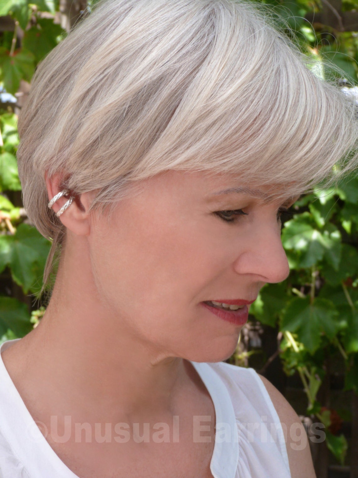 Ear cuff ear wrap Sterling Silver unpierced earrings Etsy