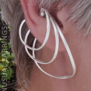 non-pierced earrings, ear cuff, Sterling Silver unpierced earrings,  ear wrap, earring jackets, minimalist earcuff, clip-on earring