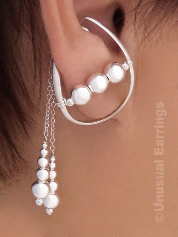 Sterling Silver Unpierced Earrings Non pierced Earrings Ear Cuff