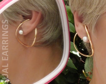 Gold Filled unpierced earrings, non-pierced earrings, ear cuff, ear wrap, earring jackets, minimalist earcuff, clip-on earring