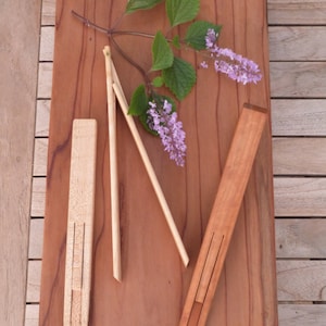 Salad tong, salad server, one hand salad server, hinged tongs, wood tongs, maple, handmade