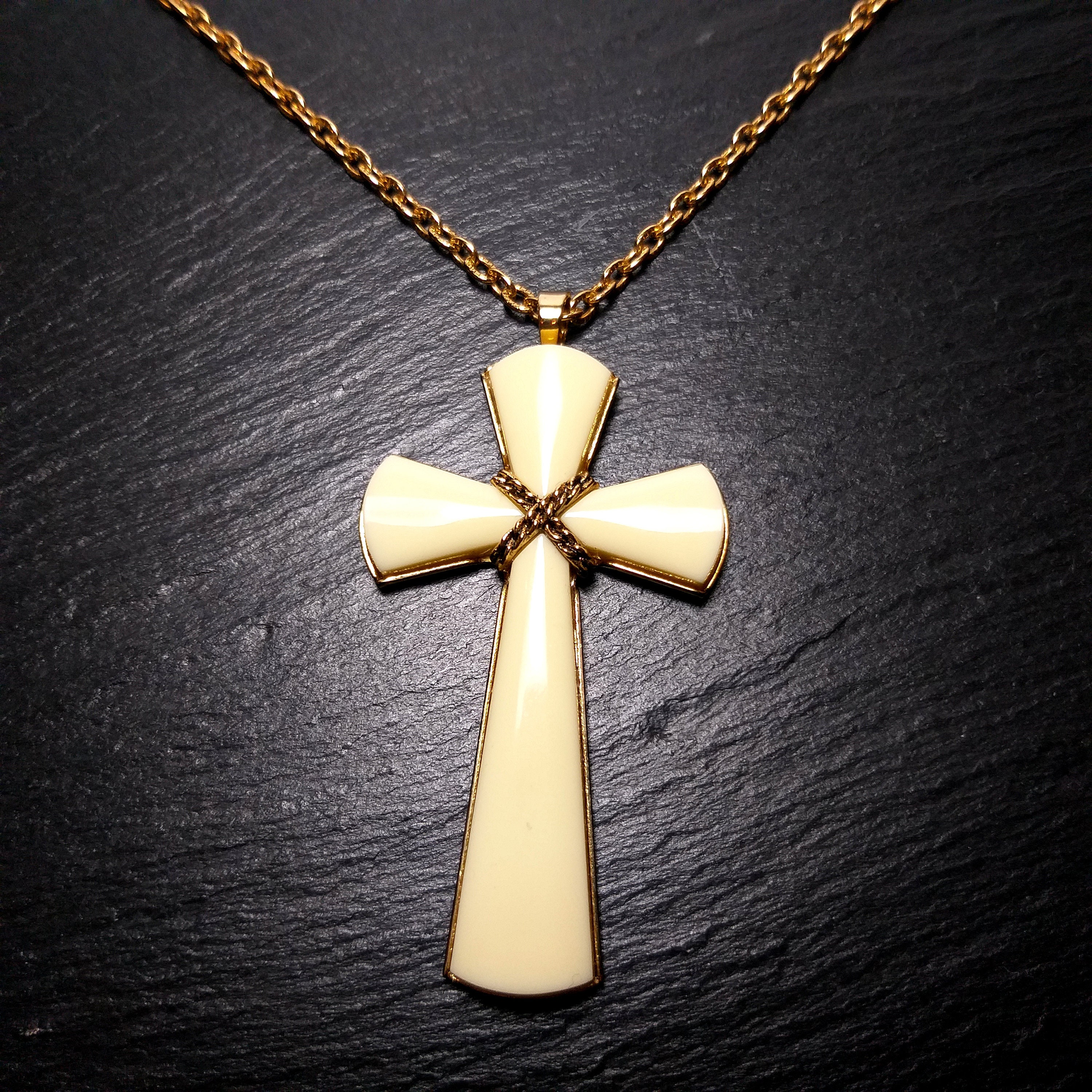 Avon gold cross necklace best sale