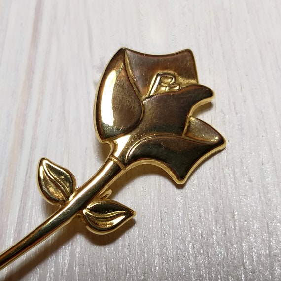Broche Ancienne Lancôme Paris - Motif Fleurs Doré, Occasion, Parfait Pour Collectionneurs