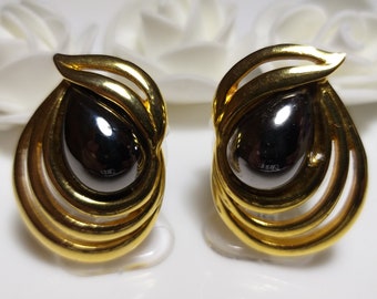 Grandes boucles d'oreilles clip Corocraft vintage plaquées or / avec défaut