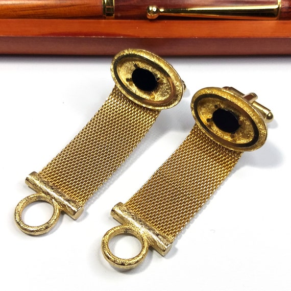 Boutons De Manchette Dorés Et Verts Dante - Style Rétro Et élégant