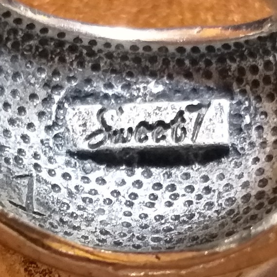 Sweet7 Signed Stretchable Abstract Silver Tone Ri… - image 5