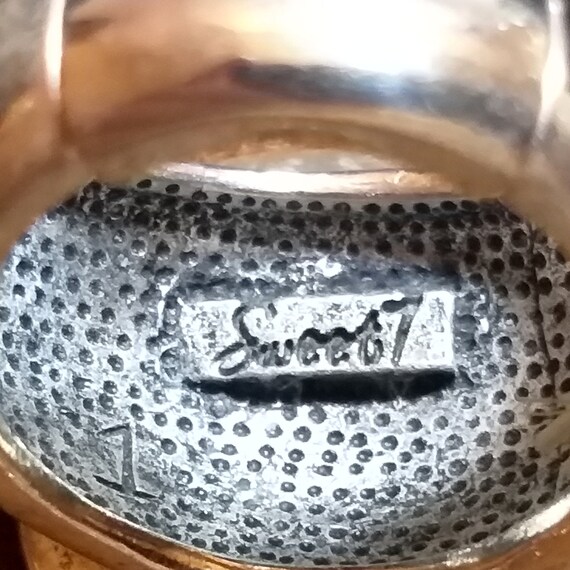 Sweet7 Signed Stretchable Abstract Silver Tone Ri… - image 9