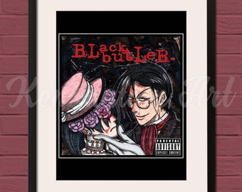 Sebastian & Ciel Art Print - Black Butler / MCR Mashup, Manga, Anime, Fan Art