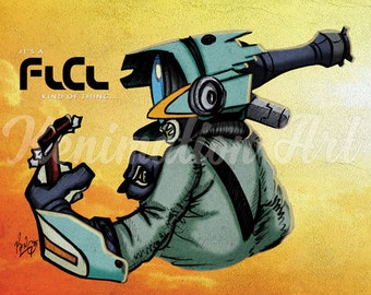 FLCL (Fooly Cooly) Canti Art Print - Anime Art