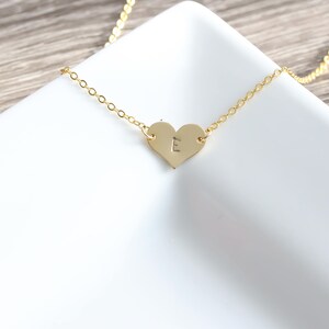 Tiny Heart Necklace Dainty Small Heart Love Initial Necklace thanksgiving Gift Minimalist Simple Delicate Everyday Birthday Silver Pendant