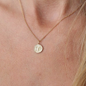 Zodiac Gold Coin Necklace. Dainty Tiny astrological Sign Constellation Necklace Gold filled Lucky Necklace Birthstone Gift for her Birthday image 1