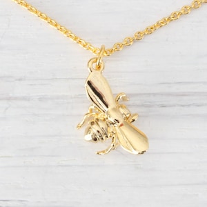Gold Honigbienen Kette, Biene Halskette, Honigbiene Halskette Hummel Charm Anhänger Schmuck. Kleine Hummel minimalistisch, Geschenk für sie Halskette