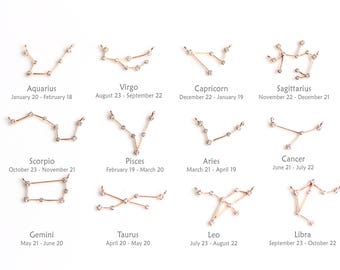 Pulsera zodiacal, pulsera constelación, horóscopo pulsera de astrología, Escorpio Libra Virgo pulsera Sagitario Signo zodiacal Joyería delicada