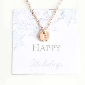 Initial Necklace, Letter Gold Silver Rose Gold Initial Hand Stamped Necklace, Personalized custom necklace, best friend bridesmaid gift image 6