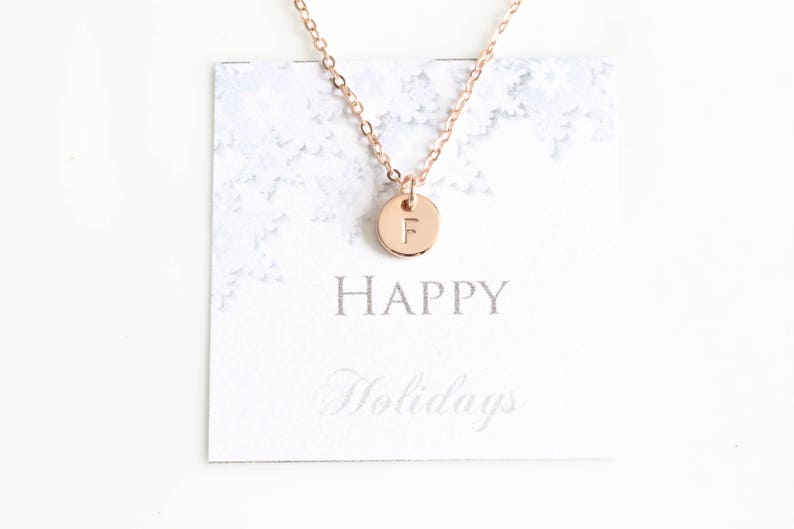 Initial Necklace, Letter Gold Silver Rose Gold Initial Hand Stamped Necklace, Personalized custom necklace, best friend bridesmaid gift image 6