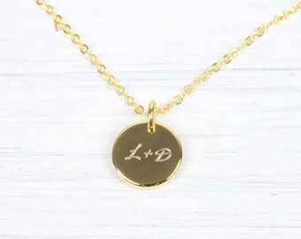 Personalized Gold Name Initial Monogram Necklace, Engraved Necklace, Gift for her, Custom, Mothers Day Bridesmaids Wedding