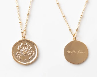 Collar Zodiac personalizado. Joyas zodiacales Constelación Collar Horóscopo Astrología Escorpio Libra Virgo Sagitario Collar Signo zodiacal