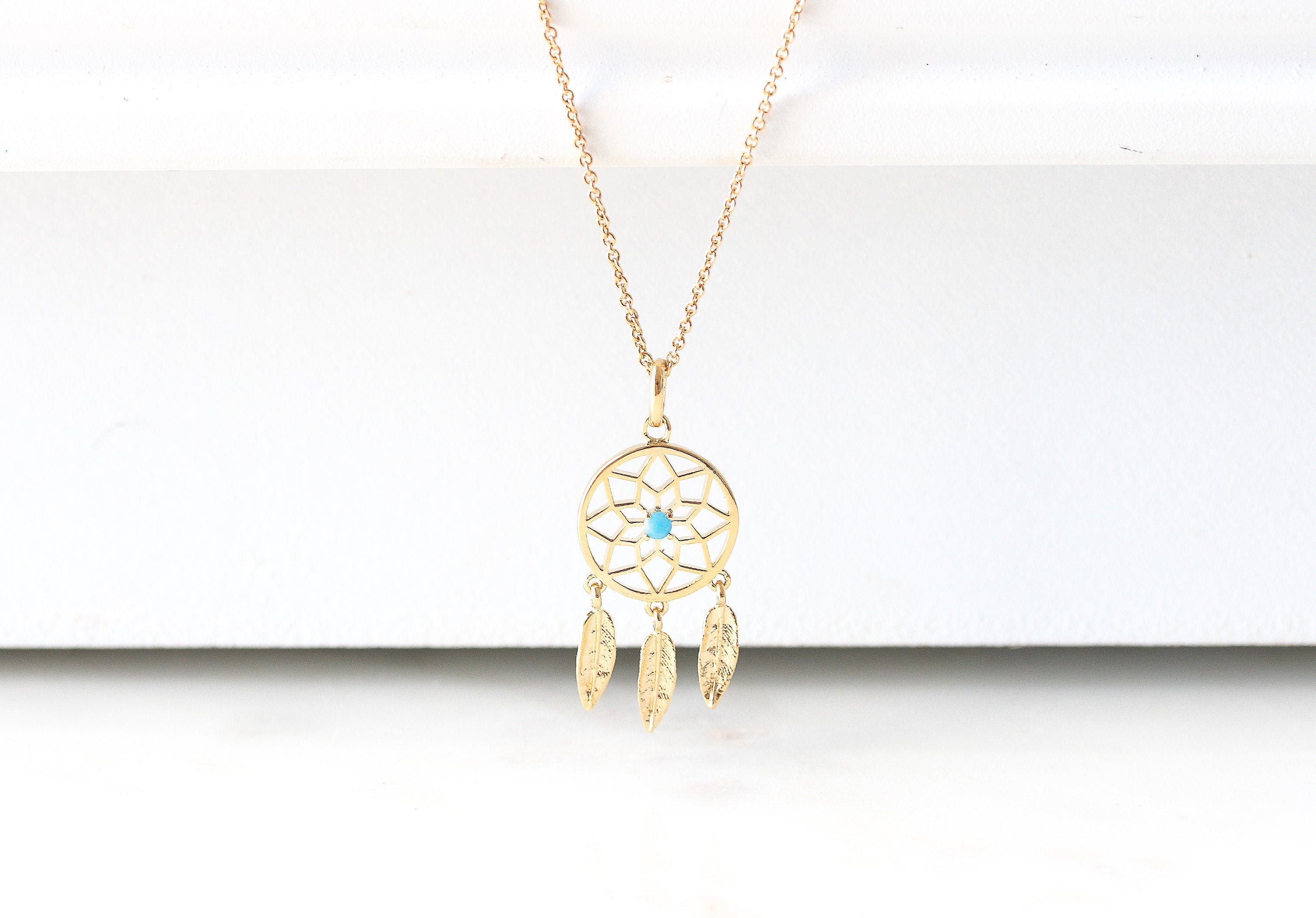 Collier Attrape-rêve Plaqué Or 18 Carats - Bijoux Femme - Neuf Avec étiquettes