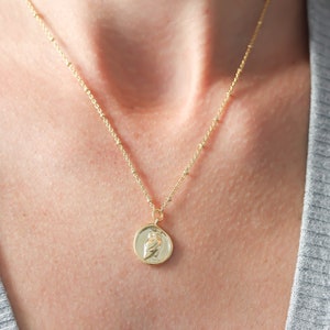 Personalized Gold Owl Necklace. Animal Necklace Gift for her Dainty Boho Bohemian Delicate Everyday Jewelry Women medallion Gift for her