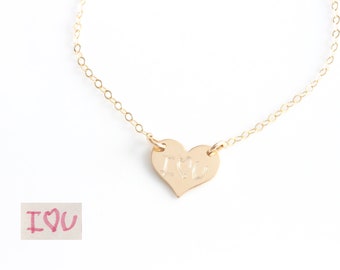 14K Gold Filled Heart Bracelet Initial Bracelet, Love Friendship Rose Gold Bracelet Gifts for Her Bridesmaid Gift Best Friend Heart Jewelry