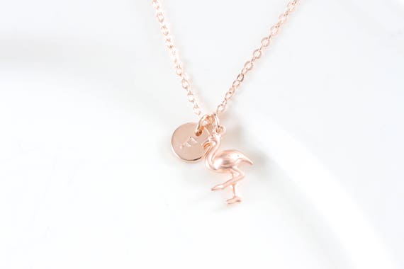 Flamingo necklace shop rose gold