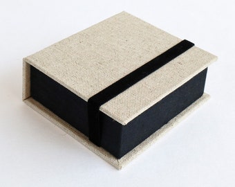 Instax Square SQ Photo Box | Display Box | Handmade using imported bookcloth |  Graduation Gift | Keepsake Album | Beige and black
