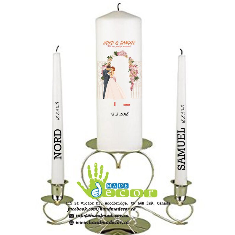 Personalized Wedding Candles Unity Candles Wedding Candle Etsy