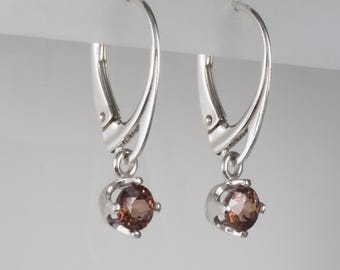 Pendientes de plata de ley con engarce en garras y cierre de palanca - 1314
