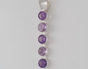 Amethyst Pendant Bezel Set in Argentium Sterling Silver - 1006