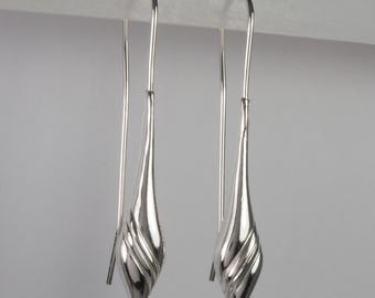 Pendientes colgantes huecos de plata esterlina Argentium - Tribute - 1313