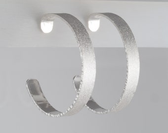 Argentium Sterling Silver Hoop Earrings - Medium 1100