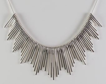 Sparkly Cascading Silver Necklace in Argentium Sterling Silver - 1237