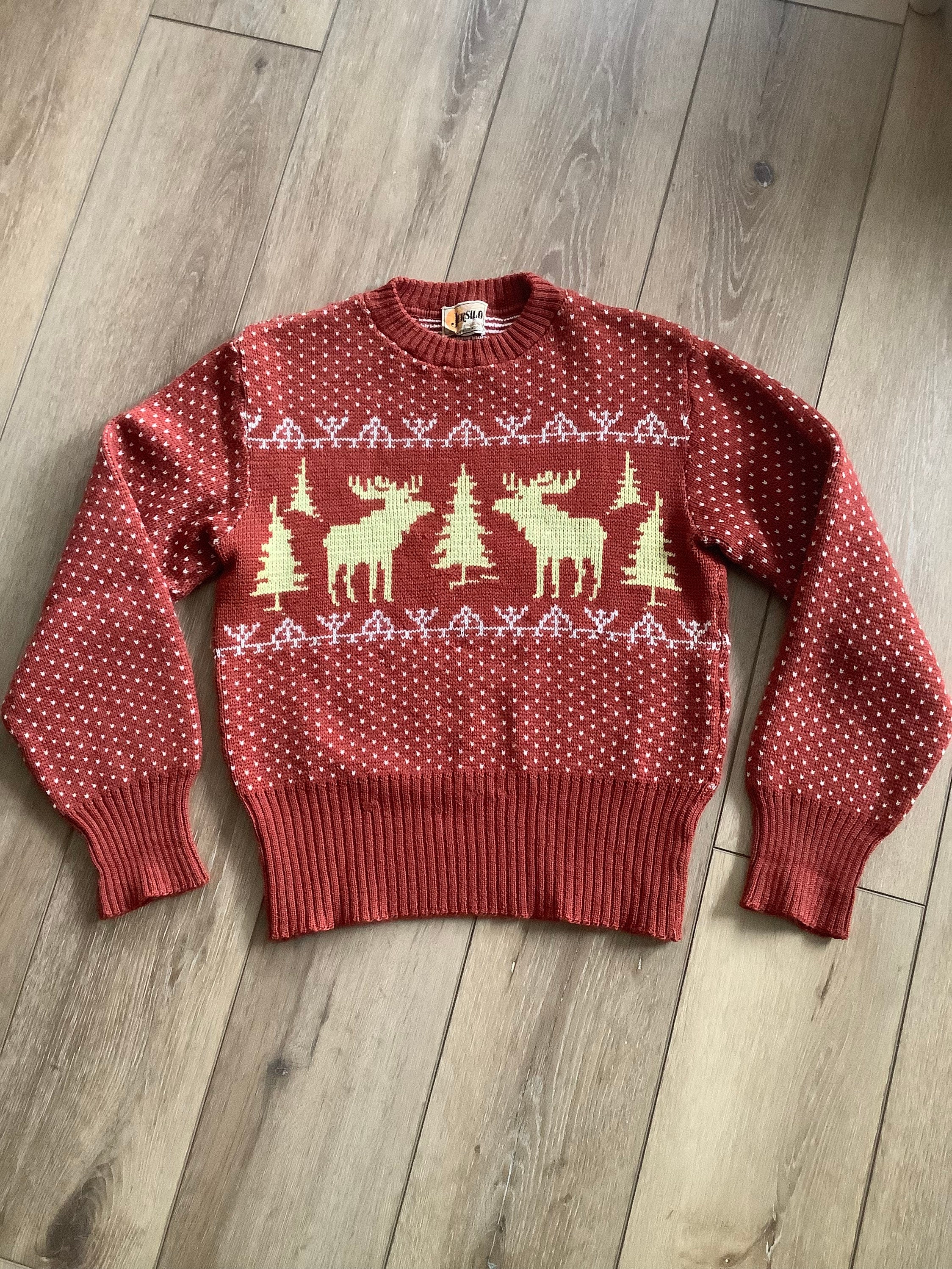 Vintage 50s / 60s Jersild Nordic Reindeer Ugly Sweater