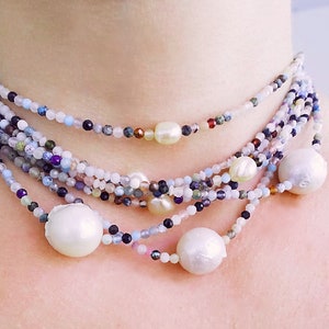 Mega Pearl potpourri gemstone choker