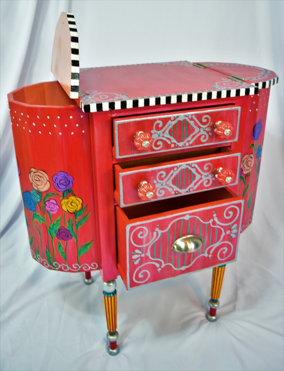 MARTHA WASHINGTON SEWING Hand Painted Stand Table in Etsy