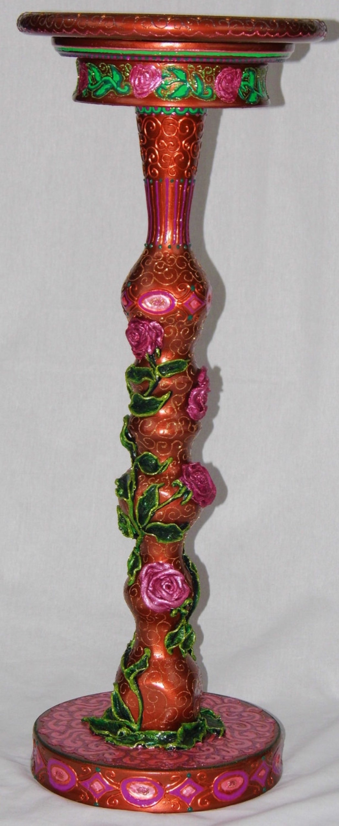 COPPER ROSE STAND for Plants in Hand Painted iridescent Etsy