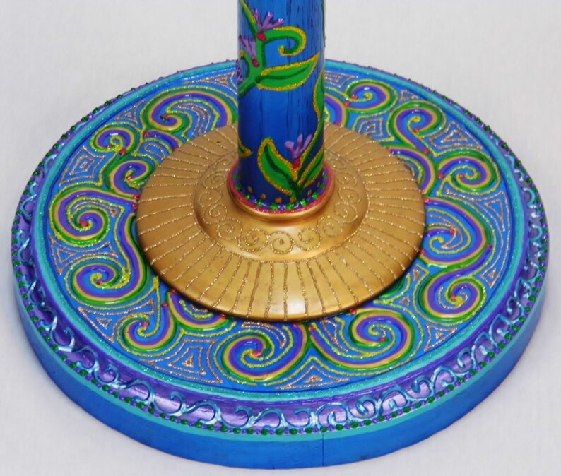 VINTAGE UMBRELLA STAND Hand Painted in multicolored Jewel Etsy