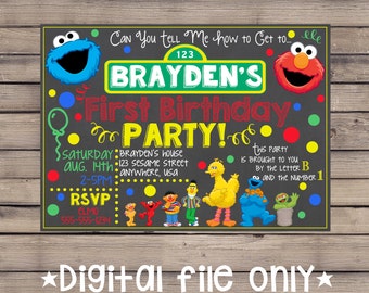 sesame street invite etsy