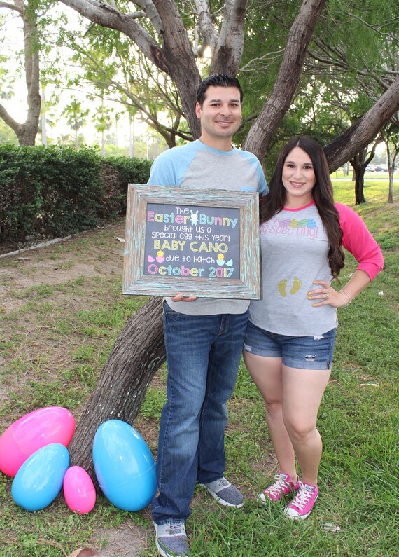 Easter Pregnancy Announcement Chalkboard/Easter Bunny Etsy