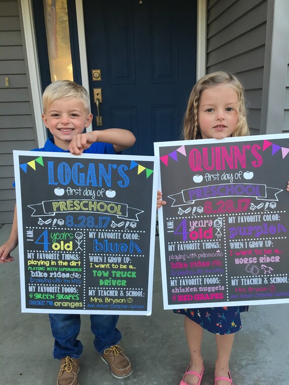 First Day Of School Chalkboard First Day Poster Chalkboard Etsy