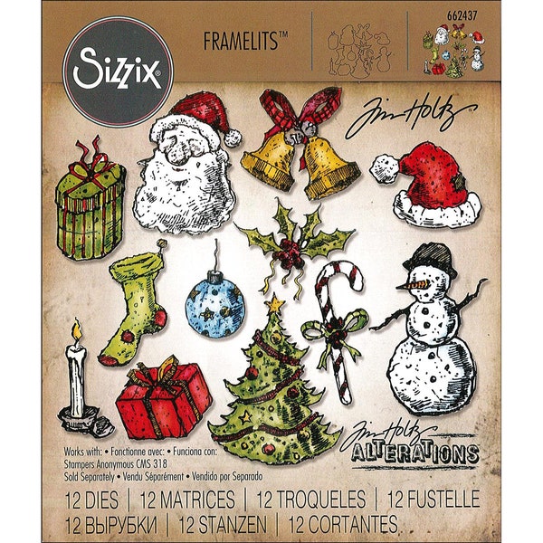 Sizzix 660954 Outil Pour Scrapbooking Framelits Jeu De 18 Matrices Crazy Birds Par Tim Holtz