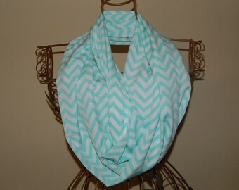 Infinity Scarf - Mint Chevron