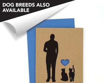 Cat Father’s Day Card, Cat Birthday Card, Cat Dad Card, Pet Lover Card, Two Cats
