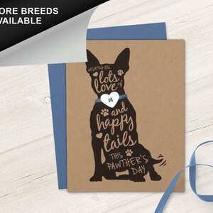 Boston Terrier, Dog Father’s Day Card, Pawther&#39;s Day, Dog Dad Card, Pet Lover Card, Heart Collar