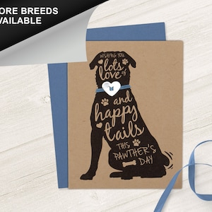 Rottweiler, Rottie, Dog Father’s Day Card, Pawther&#39;s Day, Dog Dad Card, Pet Lover Card, Heart Collar