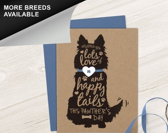 Collie, Dog Father’s Day Card, Pawther's Day, Dog Dad Card, Pet Lover Card, Heart Collar