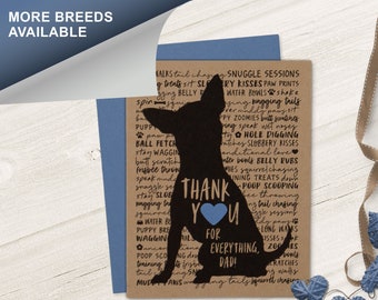 Chihuahua, Dog Father’s Day Card, Pawther's Day, Dog Dad, Pet Lover, Word Cloud